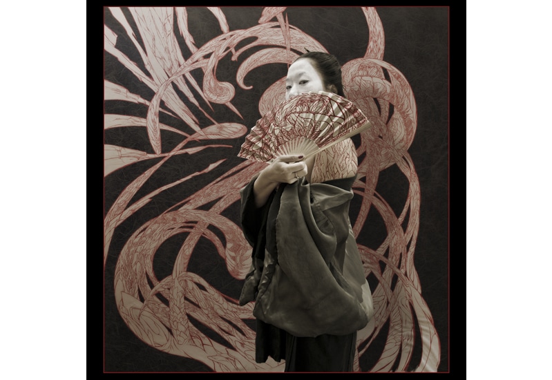 geisha tattoo peinture par artiste contemporain francais corse marie catherine arrighi